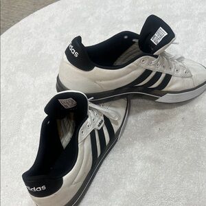 adidas Men’s White and Black Skate-Inspired Sneakers